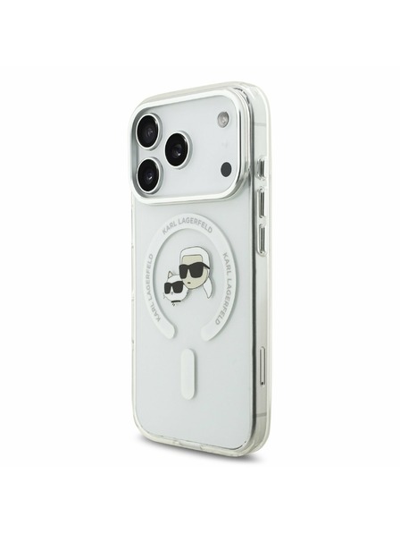 Karl Lagerfeld Karl Lagerfeld IML K&CH Heads Metal Frame MagSafe Carcasă Spate pentru iPhone 17 Pro Transparent