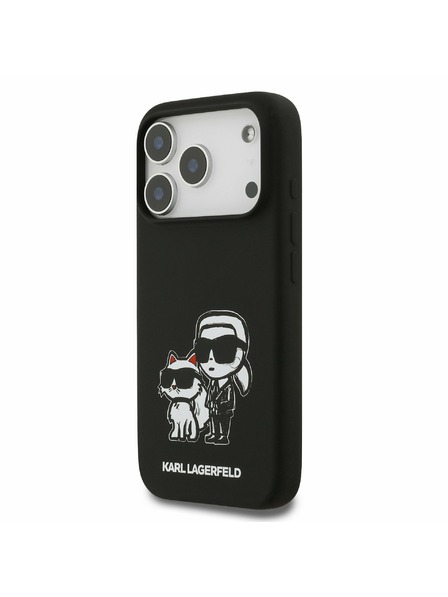 Karl Lagerfeld Karl Lagerfeld Liquid Silicone K&CH Sketch MagSafe Carcasă Spate pentru iPhone 17 Pro Black
