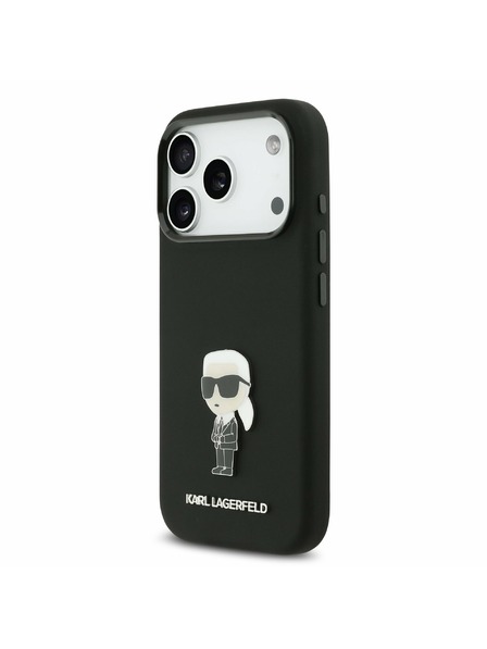 Karl Lagerfeld Karl Lagerfeld Liquid Silicone Metal Ikonik Carcasă Spate pentru iPhone 17 Pro Black