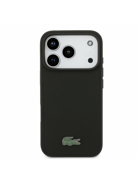 Lacoste Lacoste Iconic Petit Pique MagSafe Carcasă Spate + Portofel pentru iPhone 17 Pro Black