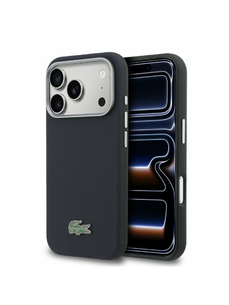 Lacoste Lacoste PVC Petit Pique Semi Wrap MagSafe Carcasă pentru iPhone 17 Pro Navy