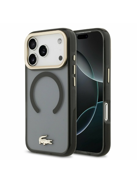 Lacoste Lacoste PC/TPU Frosted Finish Gold Logo MagSafe Carcasă Spate pentru iPhone 17 Pro Black