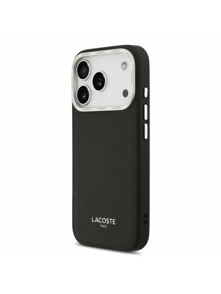 Lacoste Lacoste PU Leather Champs Elysees MagSafe Carcasă Spate pentru iPhone 17 Pro Black