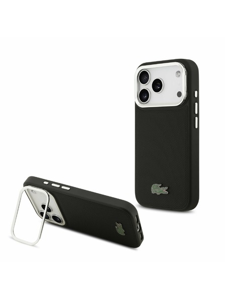 Lacoste Lacoste Iconic Petit Pique Camera Stand MagSafe Carcasă Spate pentru iPhone 17 Pro Black