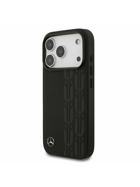 Mercedes Mercedes Leather Laurel Leaves MagSafe Carcasă Spate pentru iPhone 17 Pro Black