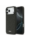 DKNY DKNY PU Leather Grid Pattern Magsafe Carcasă Spate pentru iPhone 17 Pro Max Black