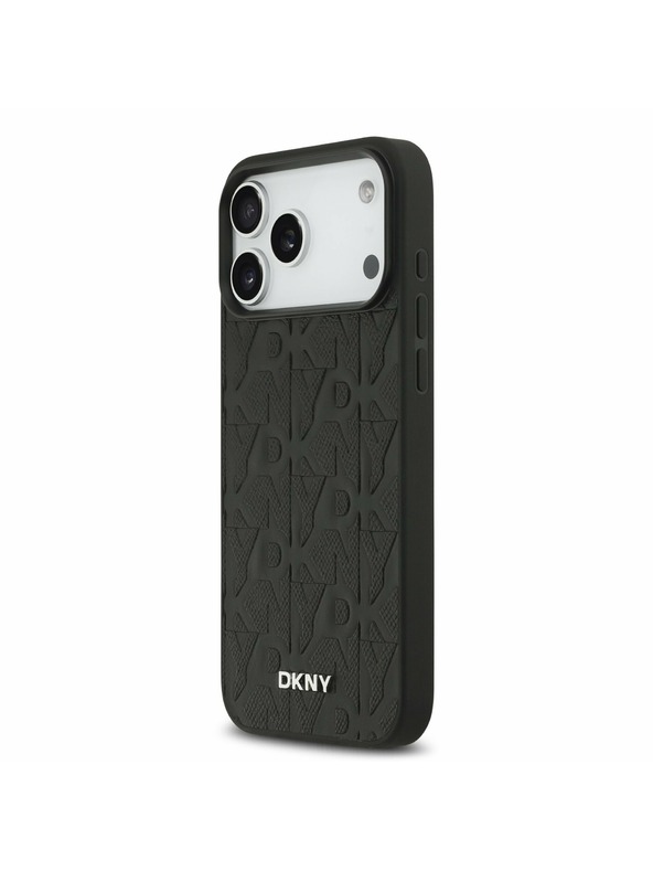 DKNY DKNY PU Leather Grid Pattern Magsafe Carcasă Spate pentru iPhone 17 Pro Max Black
