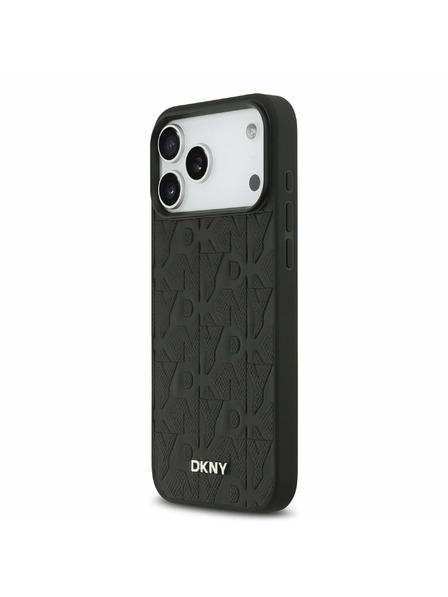 DKNY DKNY PU Leather Grid Pattern Magsafe Carcasă Spate pentru iPhone 17 Pro Max Black