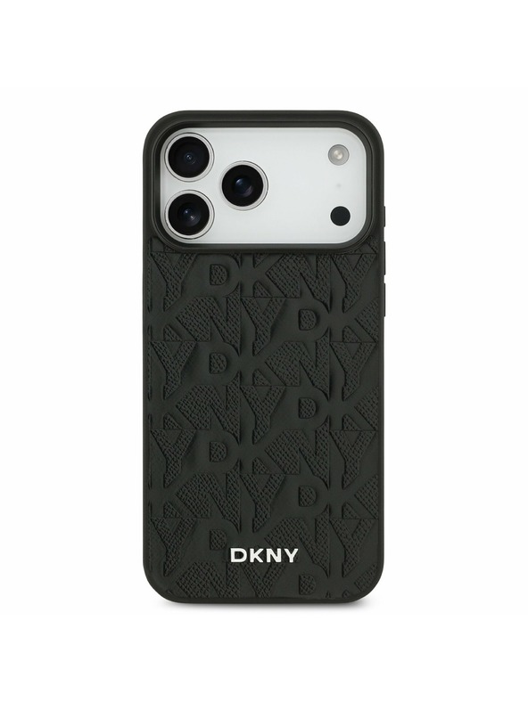 DKNY DKNY PU Leather Grid Pattern Magsafe Carcasă Spate pentru iPhone 17 Pro Max Black