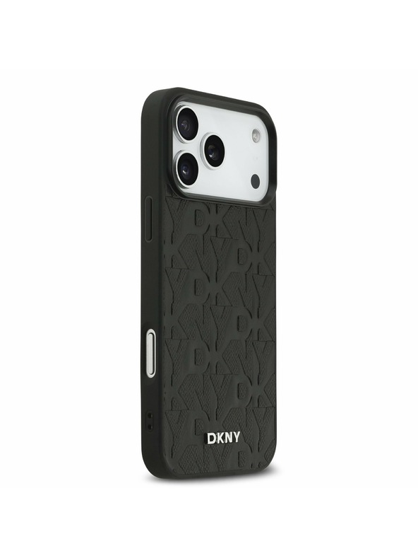 DKNY DKNY PU Leather Grid Pattern Magsafe Carcasă Spate pentru iPhone 17 Pro Max Black