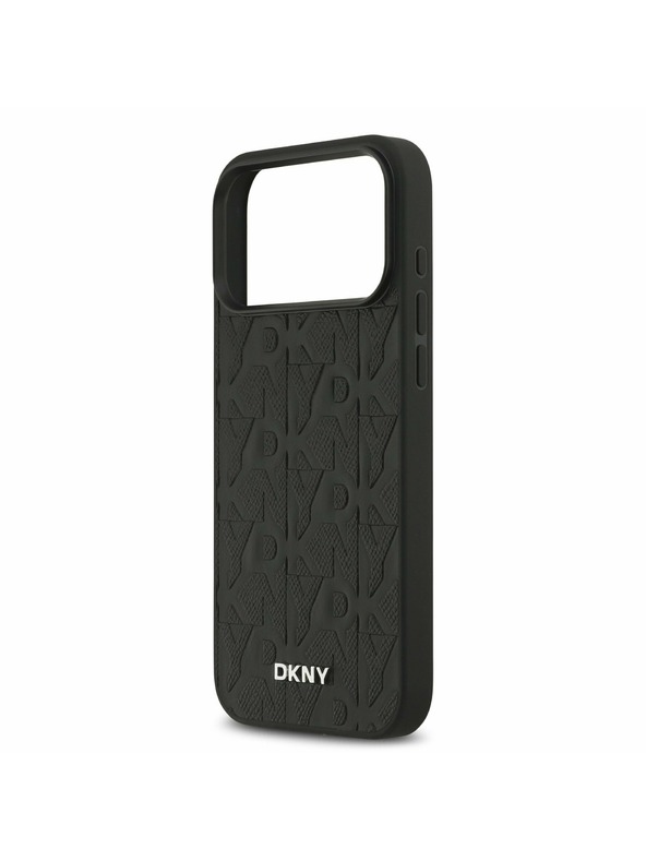 DKNY DKNY PU Leather Grid Pattern Magsafe Carcasă Spate pentru iPhone 17 Pro Max Black