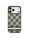 DKNY DKNY PU Leather Checkered Pattern and Stripe Carcasă Spate pentru iPhone 17 Pro Max Black