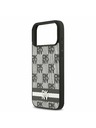 DKNY DKNY PU Leather Checkered Pattern and Stripe Carcasă Spate pentru iPhone 17 Pro Max Black