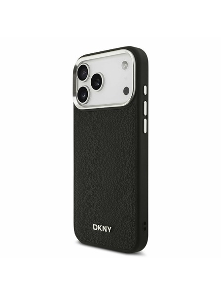 DKNY DKNY PU Leather Metal Logo Wrist Chain MagSafe Carcasă Spate pentru iPhone 17 Pro Max Black
