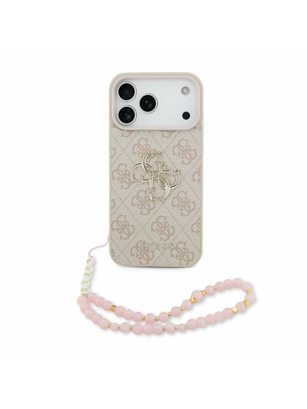 Guess Guess PU 4G Metal Logo Strap Carcasă Spate pentru iPhone 17 Pro Max Roz