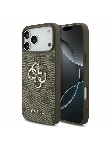 Guess Guess PU 4G Metal Logo Carcasă Spate pentru iPhone 17 Pro Max Maro