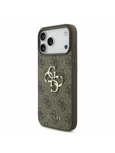 Guess Guess PU 4G Metal Logo Carcasă Spate pentru iPhone 17 Pro Max Maro
