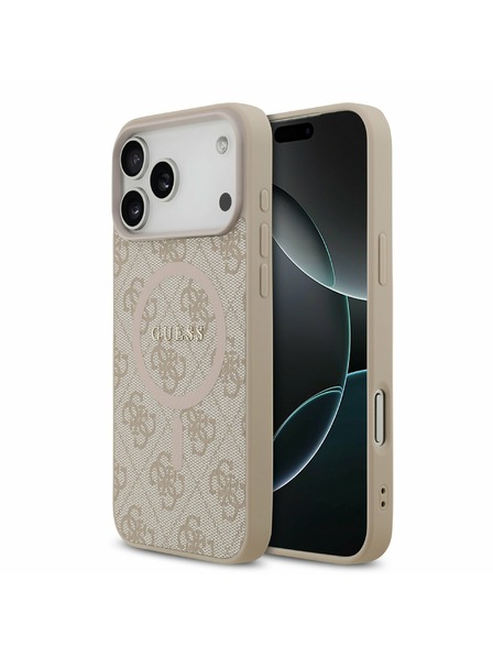 Guess Guess PU Leather 4G Colored Ring MagSafe Carcasă Spate pentru iPhone 17 Pro Max Roz