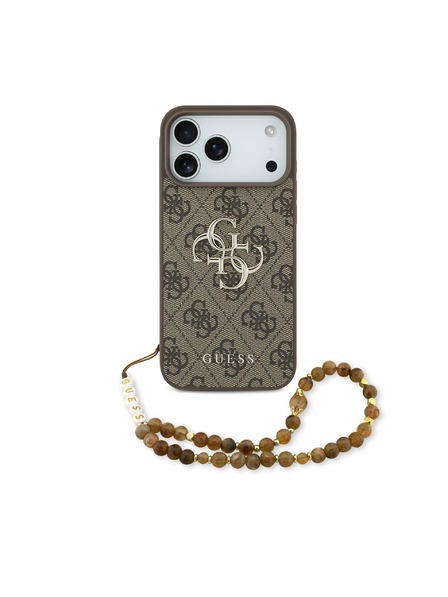 Guess Guess PU 4G Metal Logo Strap Carcasă Spate pentru iPhone 17 Pro Max Maro