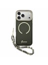 Guess Guess IML Glitter Script Strap MagSafe Carcasă Spate pentru iPhone 17 Pro Max Negru