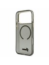 Guess Guess IML Glitter Script Strap MagSafe Carcasă Spate pentru iPhone 17 Pro Max Negru