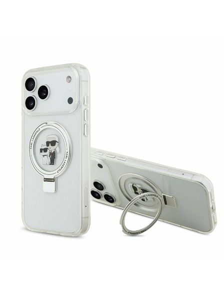 Karl Lagerfeld Karl Lagerfeld Husă Spate Ringstand Karl and Choupette MagSafe pentru iPhone 17 Pro Max White
