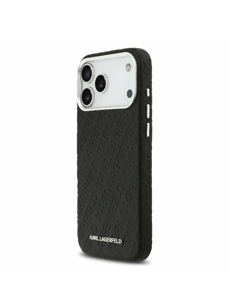 Karl Lagerfeld Karl Lagerfeld Husă Spate Grained PU Repeated Logo MagSafe pentru iPhone 17 Pro Max Black