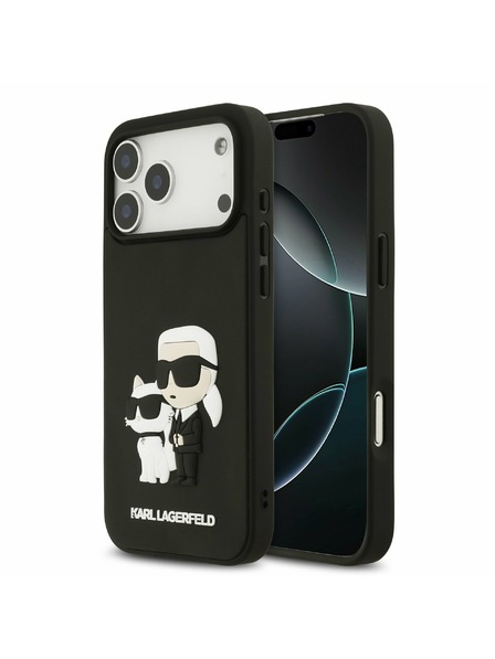 Karl Lagerfeld Karl Lagerfeld Husă Spate 3D Rubber Karl and Choupette pentru iPhone 17 Pro Max Black