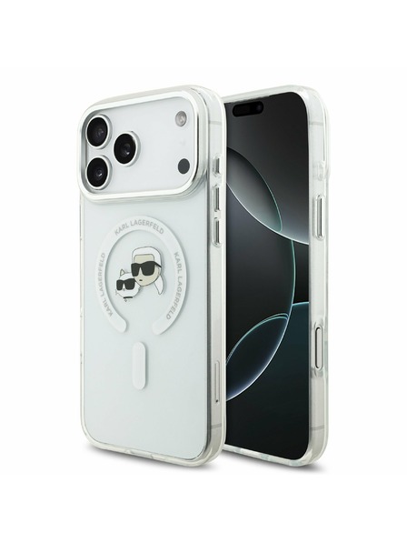 Karl Lagerfeld Karl Lagerfeld Husă Spate IML K&CH Heads Metal Frame MagSafe pentru iPhone 17 Pro Max Transparent