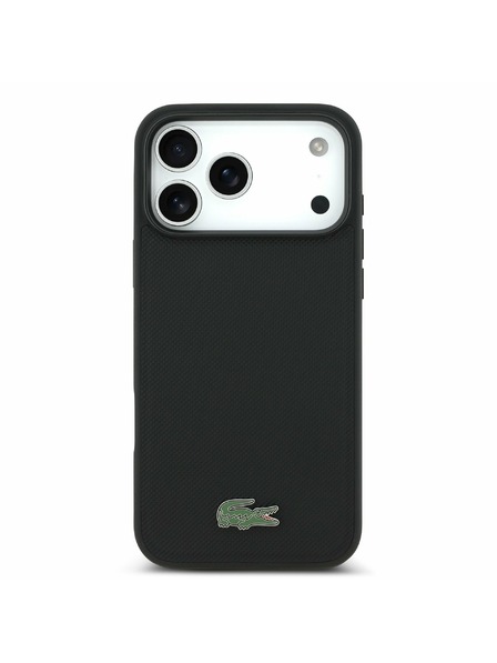 Lacoste Lacoste Husă Spate Iconic Petit Pique MagSafe + Portofel pentru iPhone 17 Pro Max Black