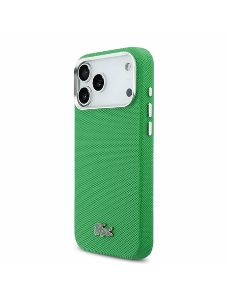 Lacoste Lacoste Husă Spate PVC Iconic Petit Pique Metal Logo MagSafe pentru iPhone 17 Pro Max Green