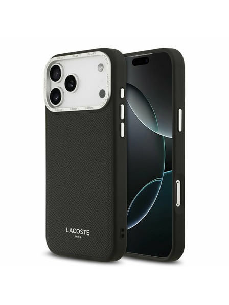 Lacoste Lacoste Husă Spate PU Leather Champs Elysees MagSafe pentru iPhone 17 Pro Max Black