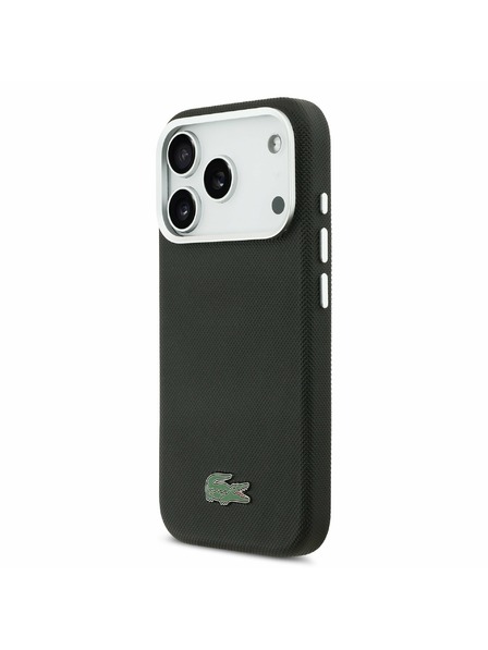Lacoste Lacoste PVC Iconic Petit Pique Metal Logo MagSafe Carcasă Spate pentru iPhone 17 Pro Max Black