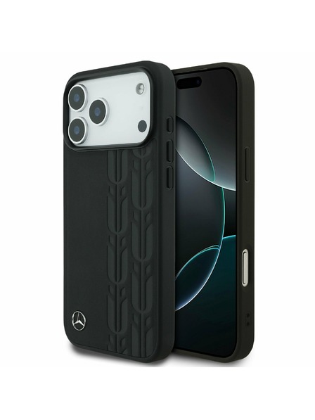 Mercedes Mercedes Leather Laurel Leaves MagSafe Carcasă Spate pentru iPhone 17 Pro Max Black