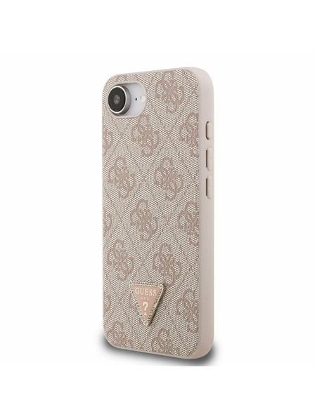 Guess Guess PU 4G Strass Triangle Metal Logo Carcasă Spate pentru iPhone 16e/17e Pink