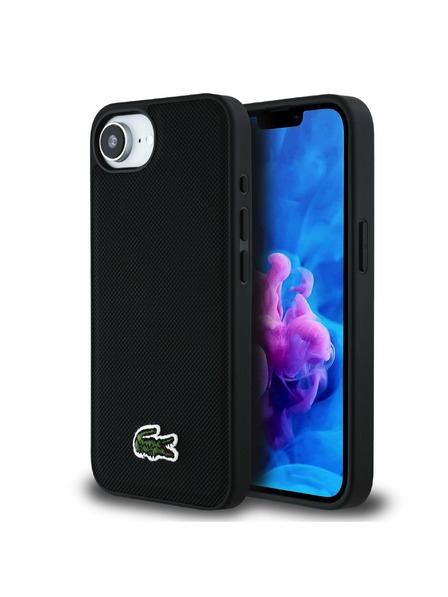 Lacoste Lacoste Iconic Petit Pique Woven Logo MagSafe Carcasă Spate pentru iPhone 16e/17e Black