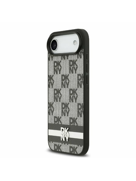 DKNY DKNY PU Leather Checkered Pattern and Stripe Carcasă Spate pentru iPhone Air Black
