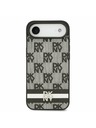 DKNY DKNY PU Leather Checkered Pattern and Stripe Carcasă Spate pentru iPhone Air Black