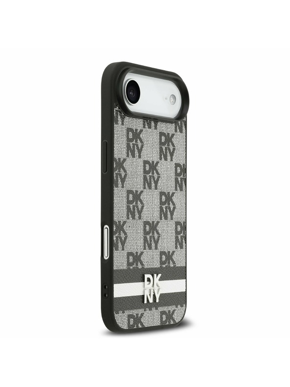 DKNY DKNY PU Leather Checkered Pattern and Stripe Carcasă Spate pentru iPhone Air Black