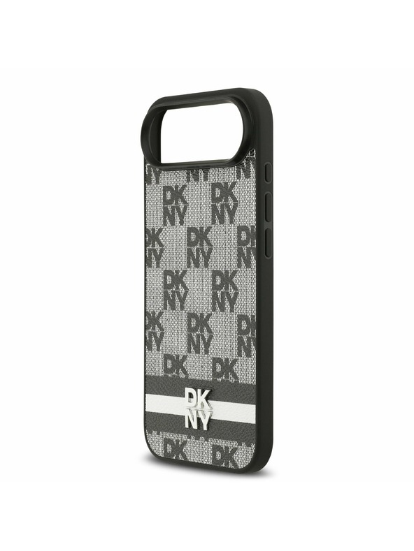 DKNY DKNY PU Leather Checkered Pattern and Stripe Carcasă Spate pentru iPhone Air Black