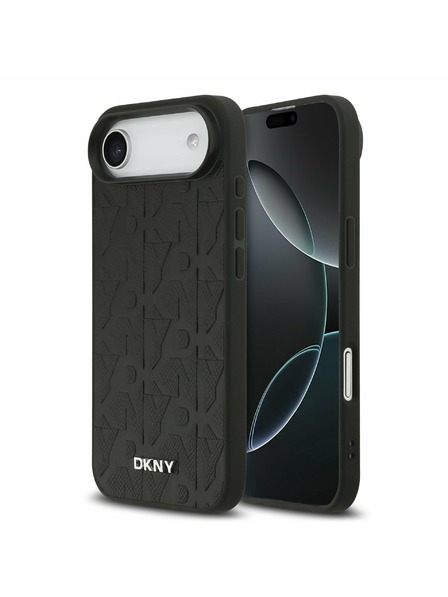 DKNY DKNY PU Leather Grid Pattern Magsafe Carcasă Spate pentru iPhone Air Black