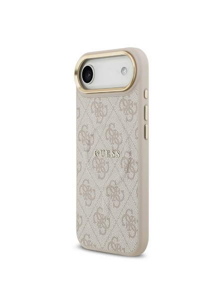 Guess Guess PU Leather 4G Gold Frame MagSafe Carcasă Spate pentru iPhone Air Pink