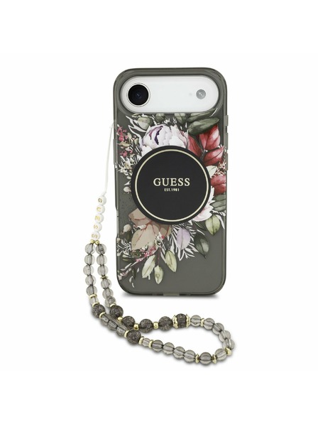 Guess Guess IML Flowers Strap MagSafe Carcasă Spate pentru iPhone Air Black