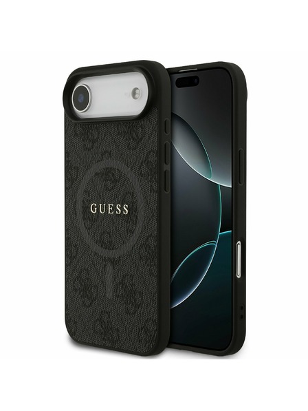 Guess Guess PU Leather 4G Colored Ring MagSafe Carcasă Spate pentru iPhone Air Black