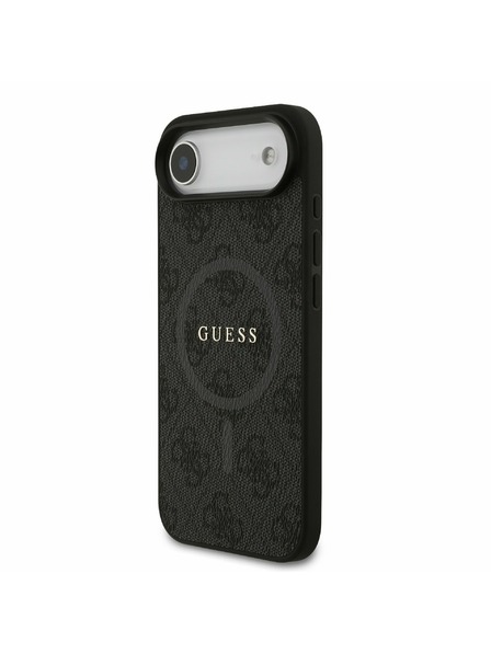 Guess Guess PU Leather 4G Colored Ring MagSafe Carcasă Spate pentru iPhone Air Black