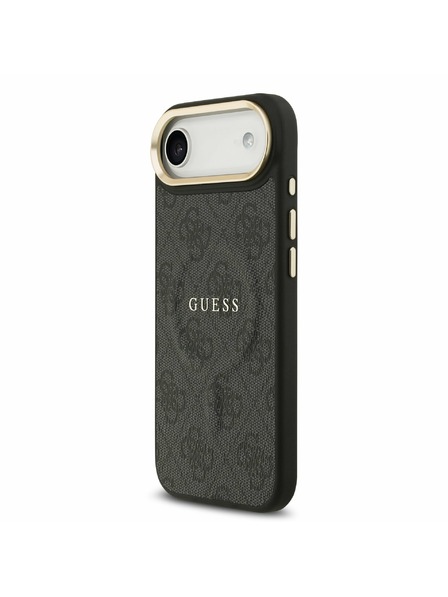 Guess Guess PU Leather 4G Gold Frame MagSafe Carcasă Spate pentru iPhone Air Black