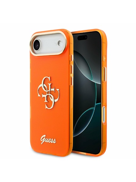 Guess Guess IML 4G Script Metal Logo Carcasă Spate pentru iPhone Air Portocaliu