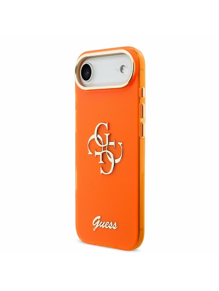 Guess Guess IML 4G Script Metal Logo Carcasă Spate pentru iPhone Air Portocaliu