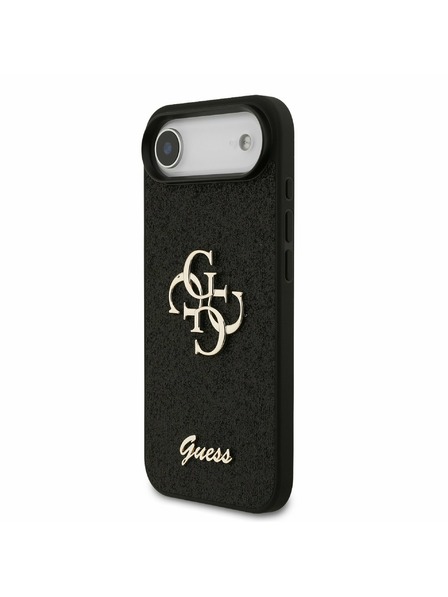 Guess Guess PU Fixed Glitter 4G Metal Logo Carcasă Spate pentru iPhone Air Negru