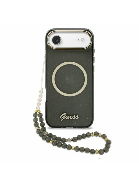 Guess Guess IML Glitter Script Curea MagSafe Carcasă Spate pentru iPhone Air Negru